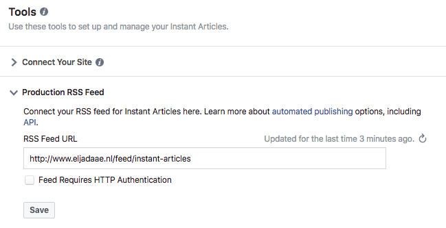 facebook instant articles feed