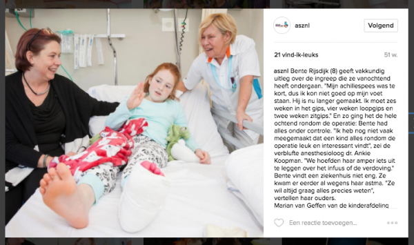 instagram verhalen ziekenhuis