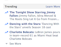 Facebook trending topics