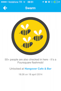 foursquare swarm badge locatie