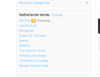 Promoted trend op twitter, 13-2-2012