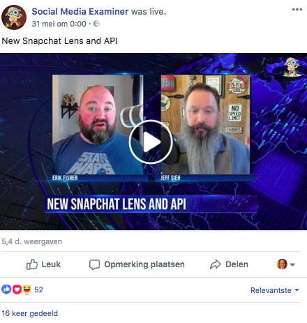 facebook algoritme facebook live